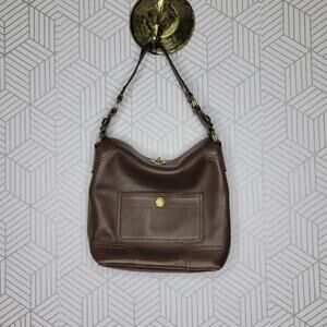 Coach Chelsea Brown Leather Turn Lock